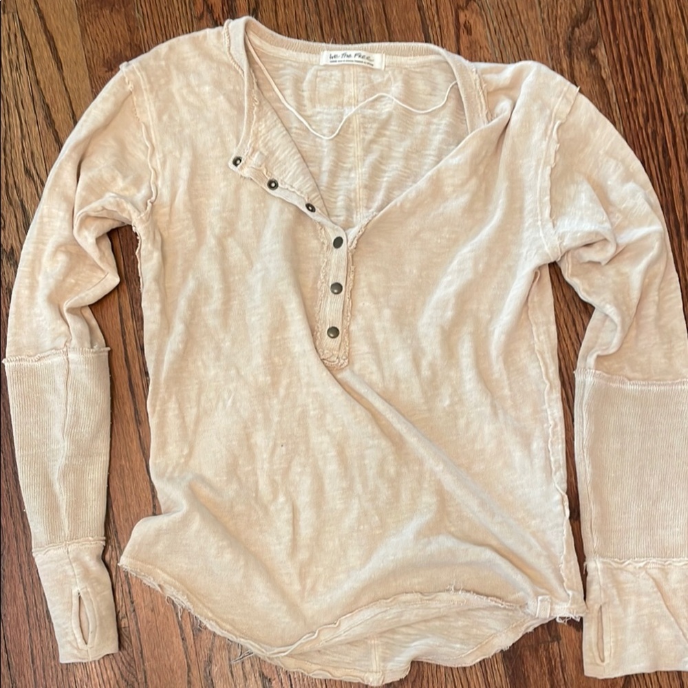 Women's Beige Long Sleeve Top